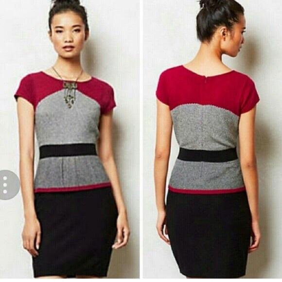 peplum sweater dress
